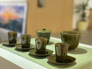 Ruyu olive jade jianware set