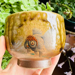 Hand painted goldfish jianware teacup