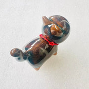 blue brown jianware cat teapet