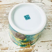 hand painted camelia flower kutani ware tea cup