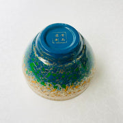 multicolor daqi laquer jianware teacup embellished with ebalony shell