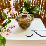 the engraved bronze bell 3 piece jianware gaiwan set