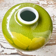 green ombre kutani ware vase