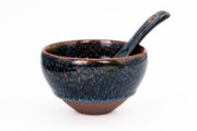 Golden peacock jianware bowl with spoon