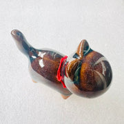 blue brown jianware cat teapet