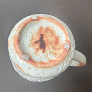 shinoyaki tea cup with painted plant