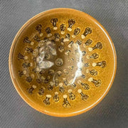yellow ochre ant glaze jianware tea cup