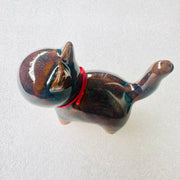 blue brown jianware cat teapet