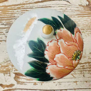 kutani ware cup with handpainted peony flower