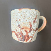 shinoyaki tea cup with painted plant