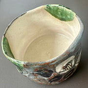 shino oribe matcha bowl for tea ceremony
