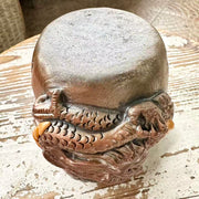 engraved woodfired and naked fired dragon tacup