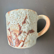 shinoyaki tea cup with painted plant