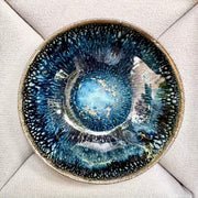 deep blue dust fired teacup