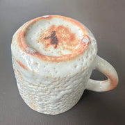 shinoyaki tea cup with painted plant