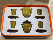 Ruyu olive jade jianware set