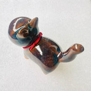 blue brown jianware cat teapet