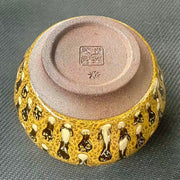 yellow ochre ant glaze jianware tea cup