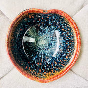 The golden peacock heart shape jianware tea cup