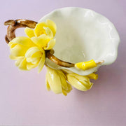 handmade magnolia glower teacup