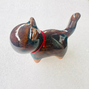 blue brown jianware cat teapet
