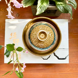 the engraved bronze bell 3 piece jianware gaiwan set